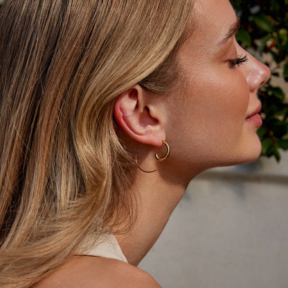 Luca Softly Coiled Spiral Twist Hoop Earrings