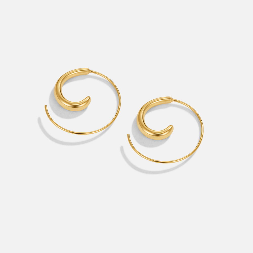 Luca Softly Coiled Spiral Twist Hoop Earrings
