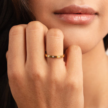 Lucia Single Crystal Dainty Band Ring