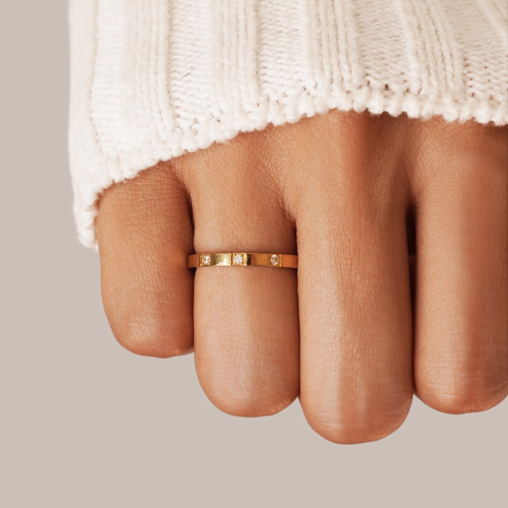 Lucia Single Crystal Dainty Band Ring