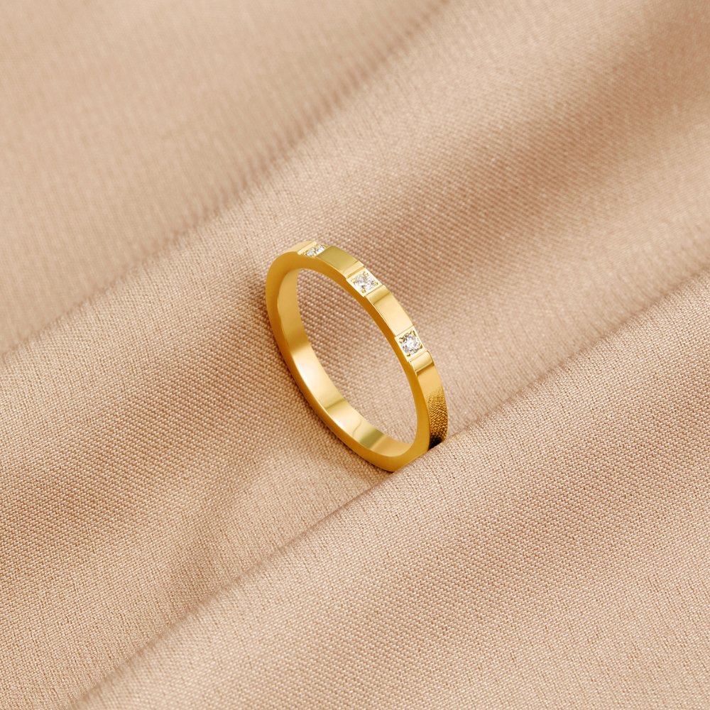Lucia Single Crystal Dainty Band Ring