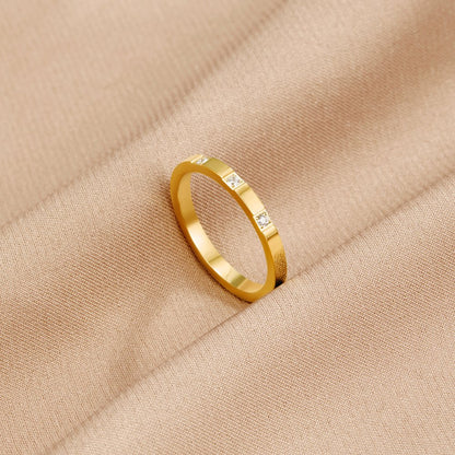 Lucia Single Crystal Dainty Band Ring