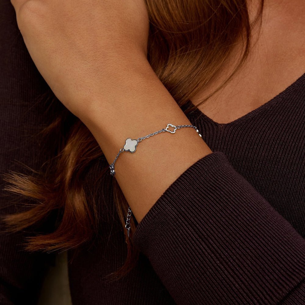 Lucia Fine Clover Silver-Tone Bracelet