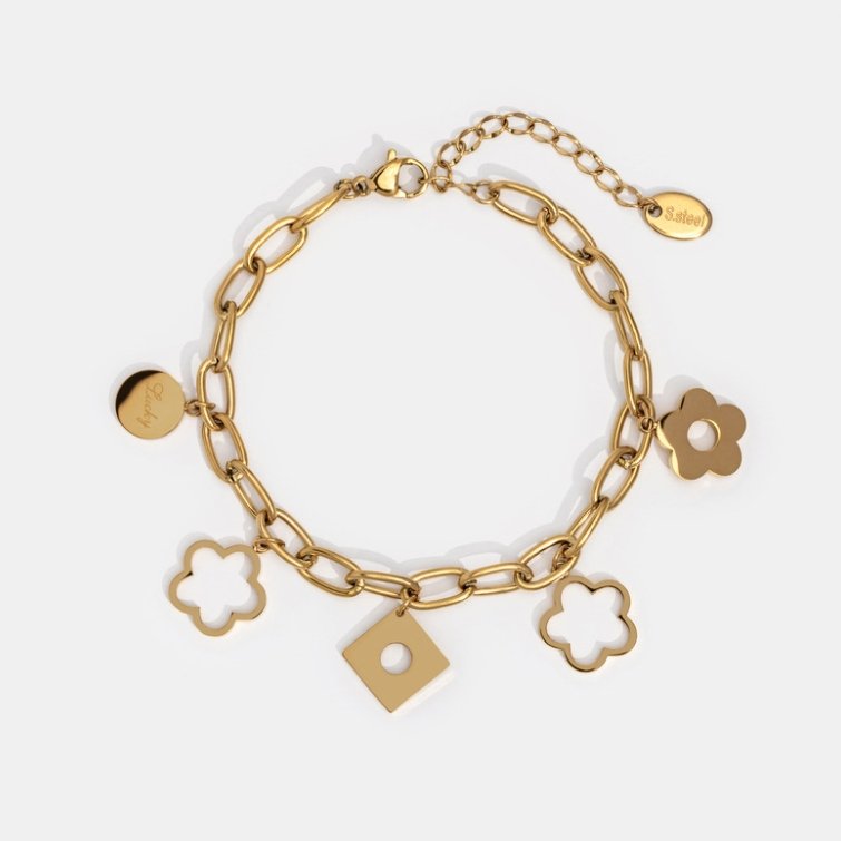 Daisy Bloom Charm Chain Bracelet