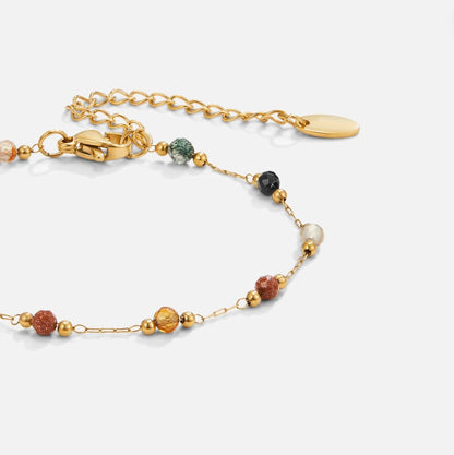 Lulu Smooth Stone-Look Beaded Cord Bracelet