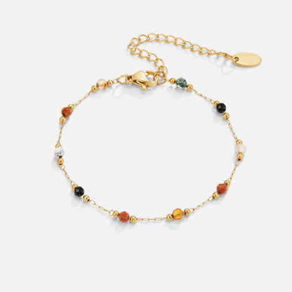 Lulu Smooth Stone-Look Beaded Cord Bracelet