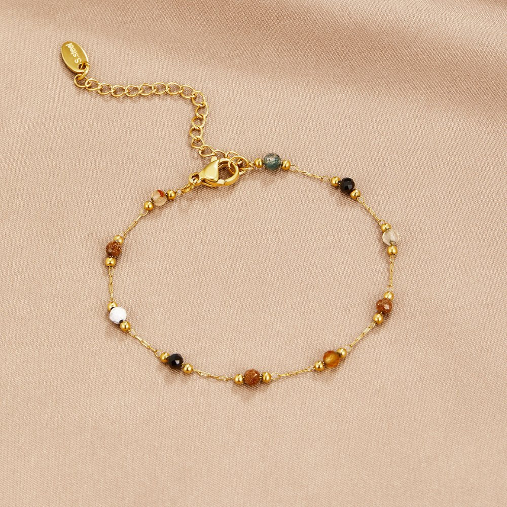 Lulu Smooth Stone-Look Beaded Cord Bracelet