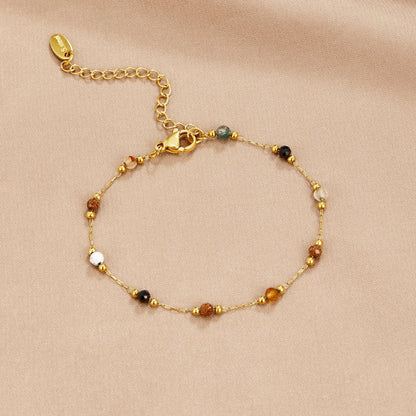 Lulu Smooth Stone-Look Beaded Cord Bracelet