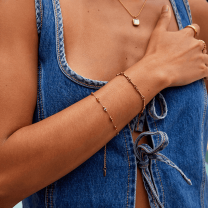 Lulu Smooth Stone-Look Beaded Cord Bracelet