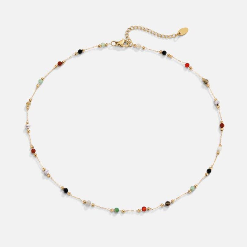 Lulu Rounded Stone Bead Necklace for Every Day