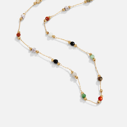 Lulu Rounded Stone Bead Necklace for Every Day
