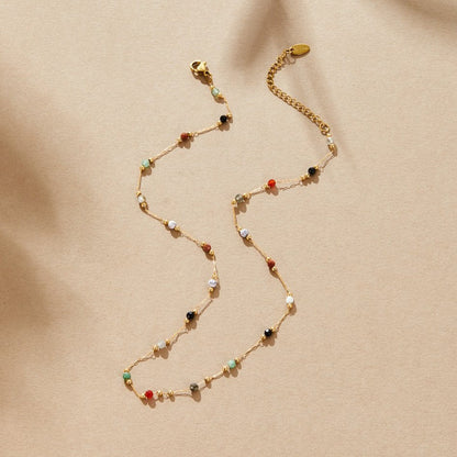 Lulu Rounded Stone Bead Necklace for Every Day