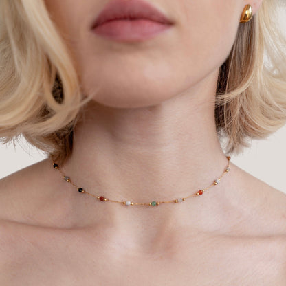 Lulu Rounded Stone Bead Necklace for Every Day