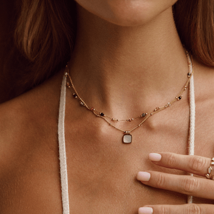 Lulu Rounded Stone Bead Necklace for Every Day