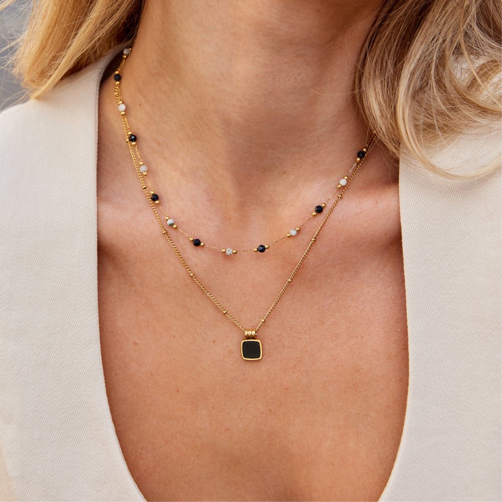 Lulu Midnight Deep-Toned Bead Strand Necklace