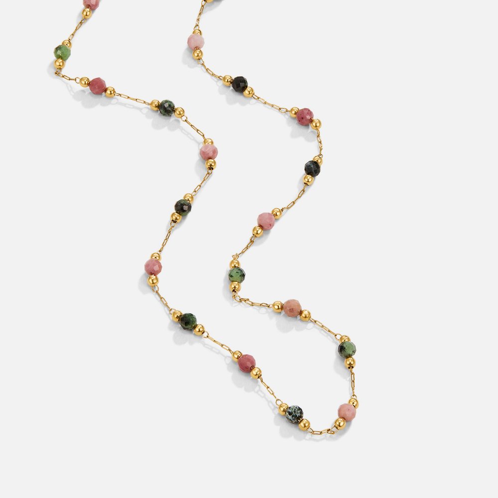 Lulu Spring Pale Pastel Bead Strand Necklace
