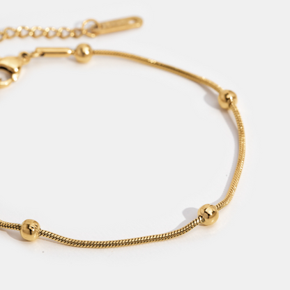 Luna Smooth Round Bead Gold-Tone Bracelet