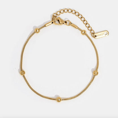 Luna Smooth Round Bead Gold-Tone Bracelet