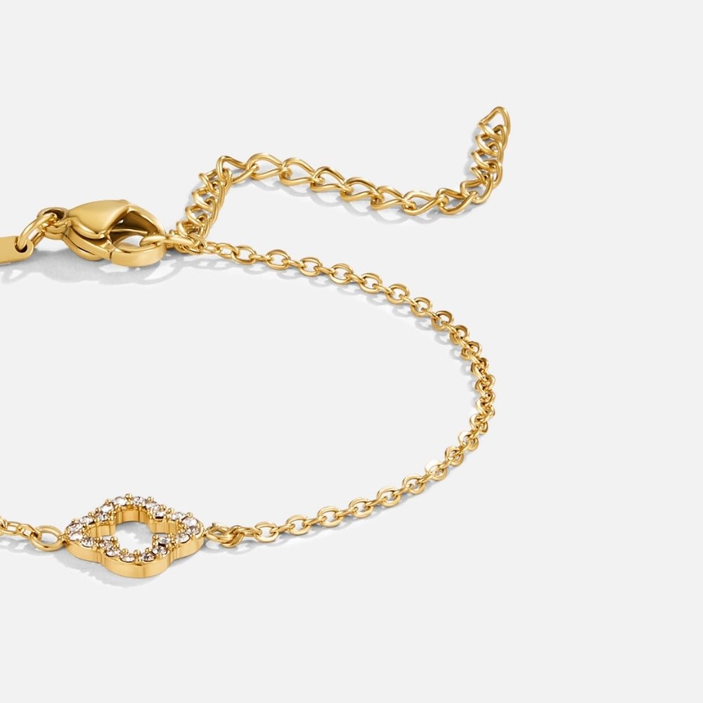 Outlined Clover Crystal Bracelet