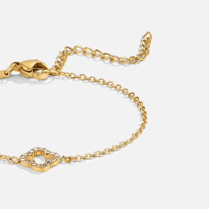 Outlined Clover Crystal Bracelet
