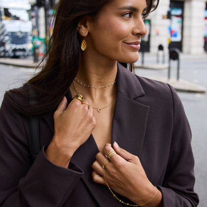 Small Crystal-Set Clover Charm Necklace