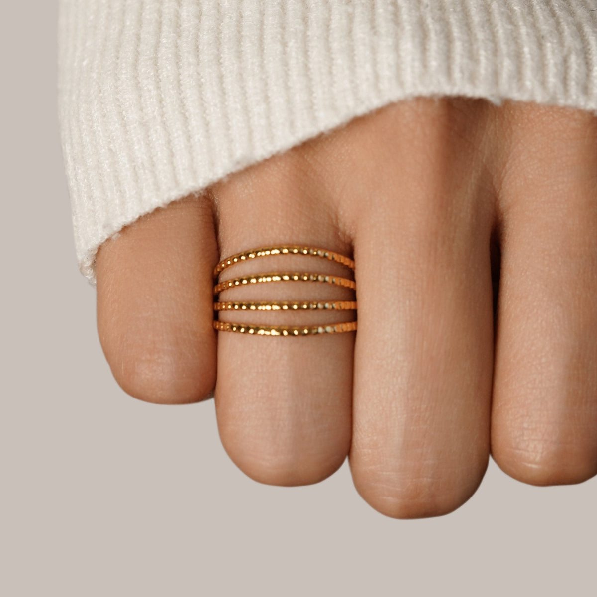 Madison Stacked Look Gold-Tone Multi Band Ring