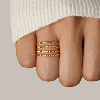 Madison Stacked Look Gold-Tone Multi Band Ring