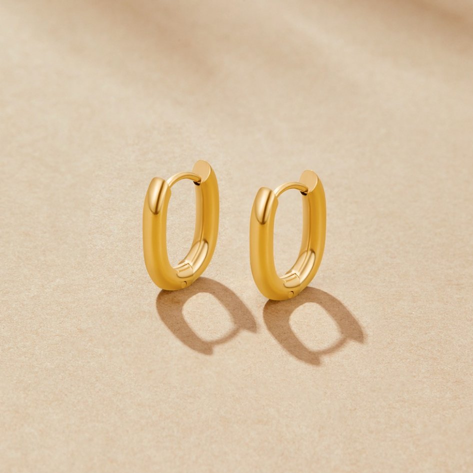 Madison Slim Smooth Gold-Tone Hoop Earrings