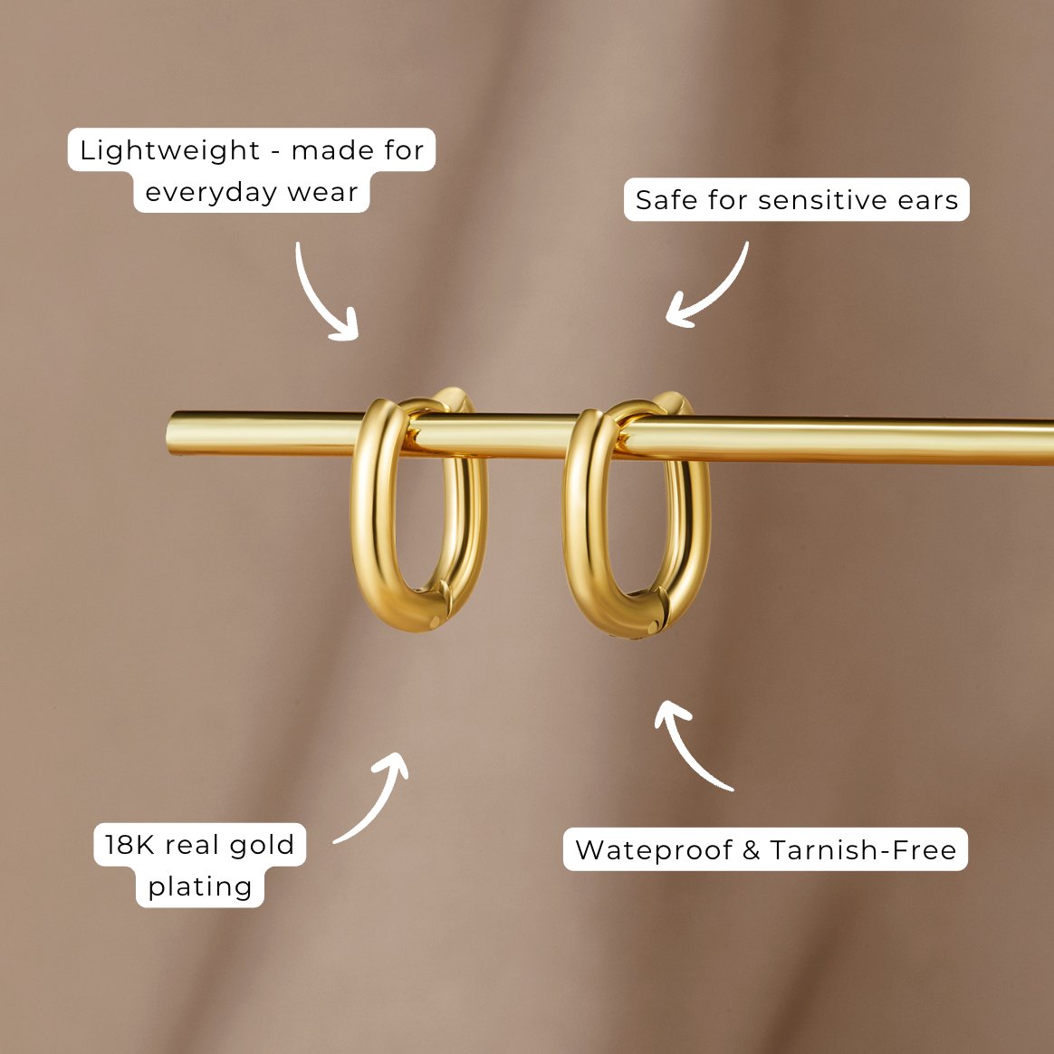 Madison Slim Smooth Gold-Tone Hoop Earrings
