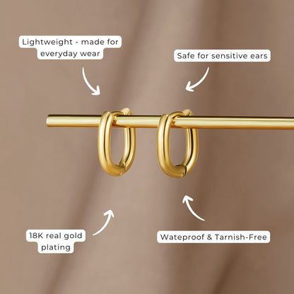 Madison Slim Smooth Gold-Tone Hoop Earrings
