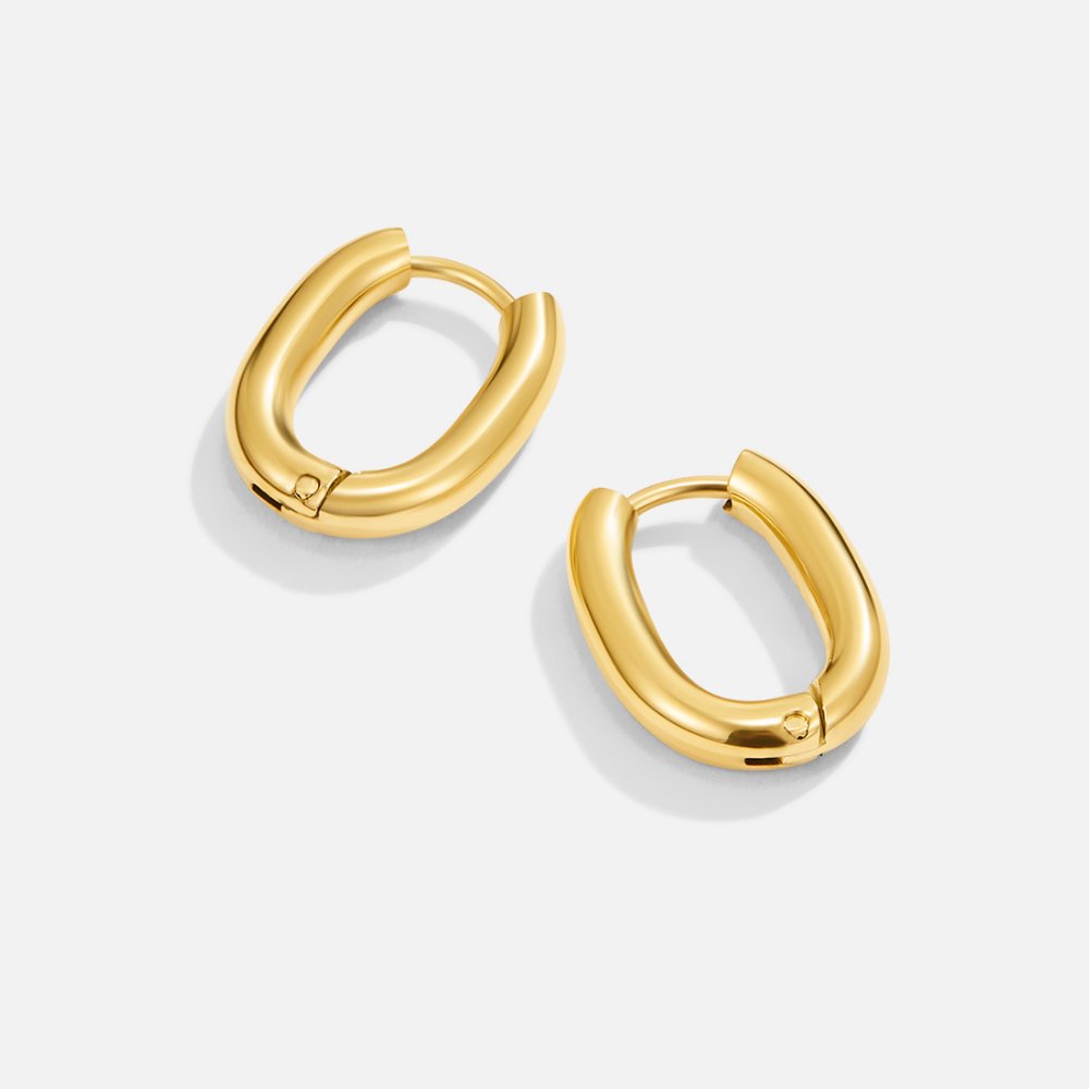 Madison Slim Smooth Gold-Tone Hoop Earrings
