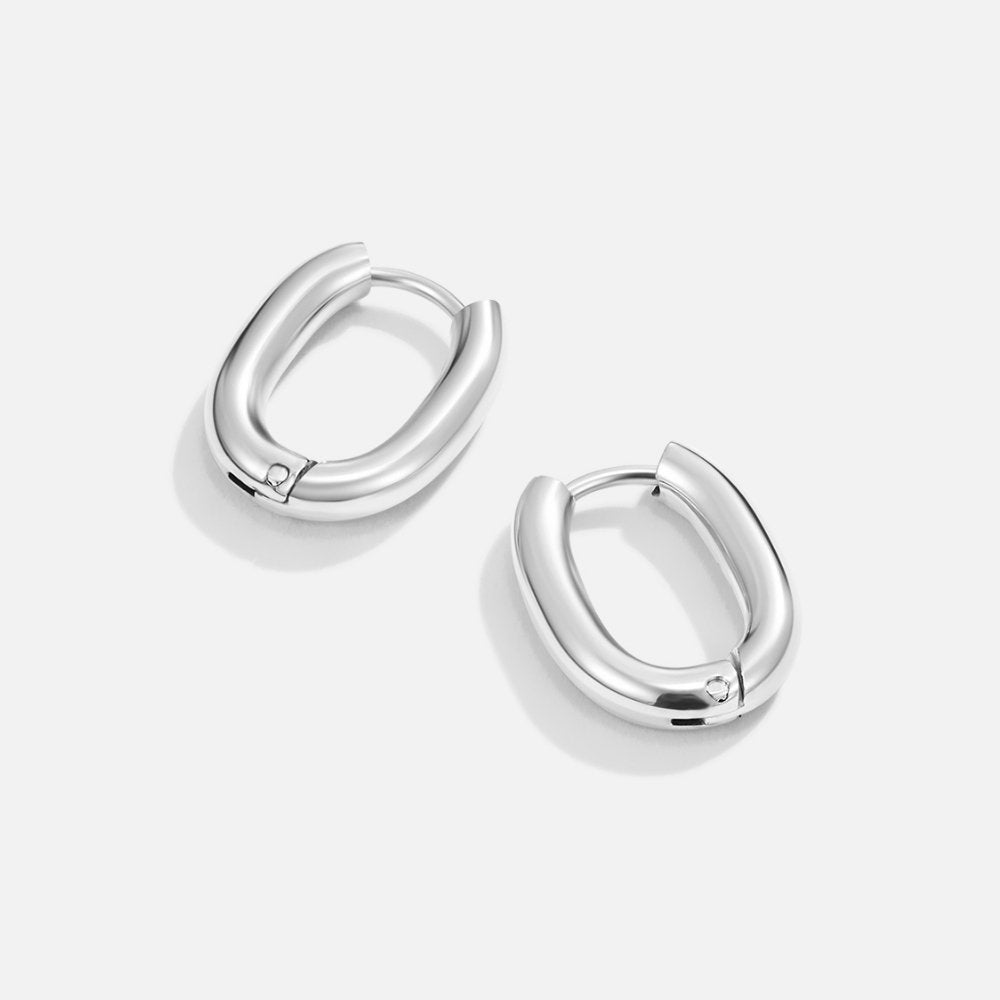 Madison Rounded Silver-Tone Hoop Earrings