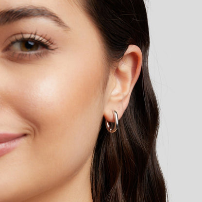 Madison Rounded Silver-Tone Hoop Earrings