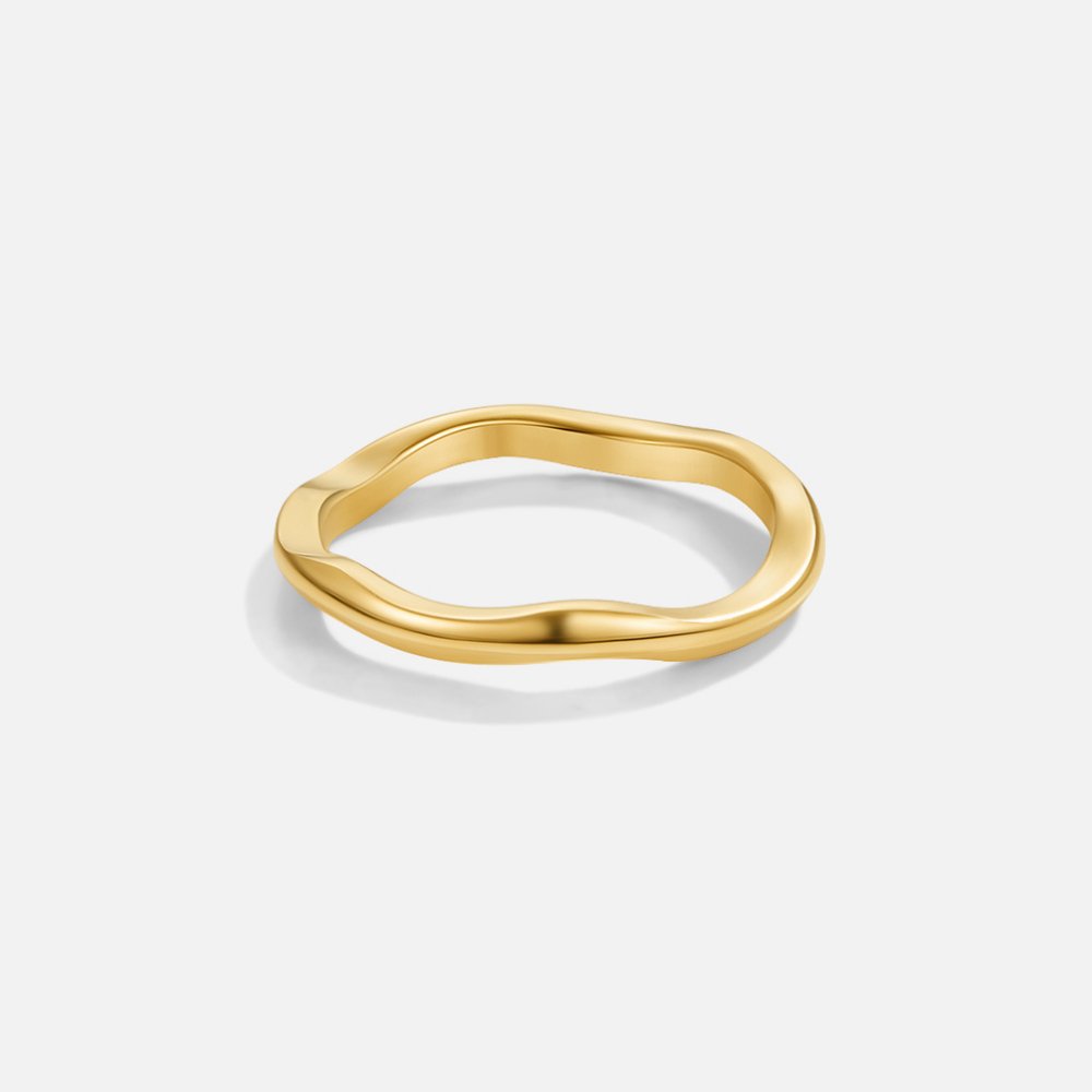 Madison Rippled Wave Band Stacking Ring Set
