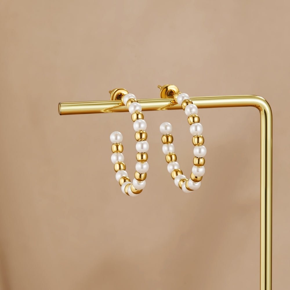 Maia Beaded Gold-Tone and Pearl Earrings