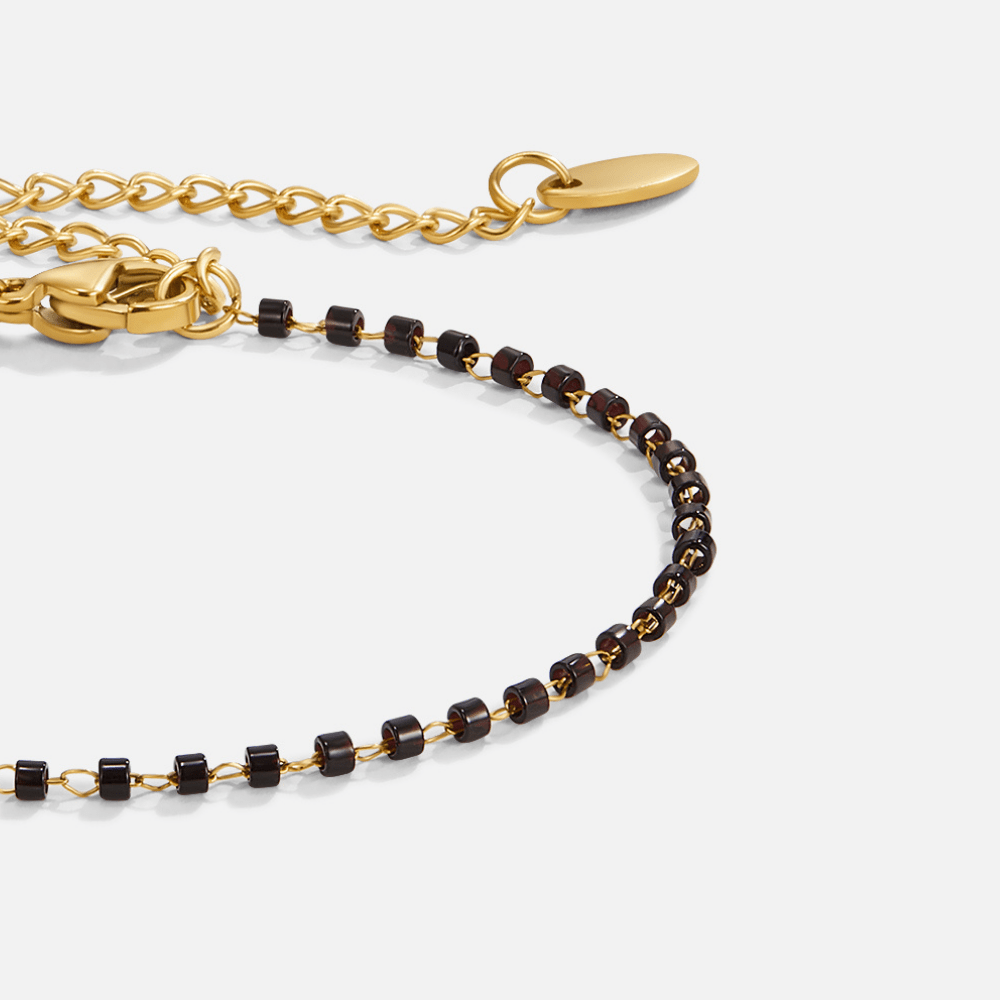 Maisie Round Black Bead Wrist Bracelet