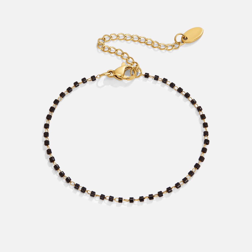 Maisie Round Black Bead Wrist Bracelet