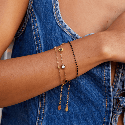 Maisie Round Black Bead Wrist Bracelet