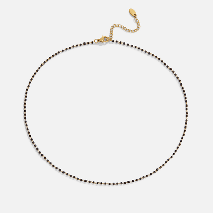 Maisie Polished Black Beaded Strand Necklace