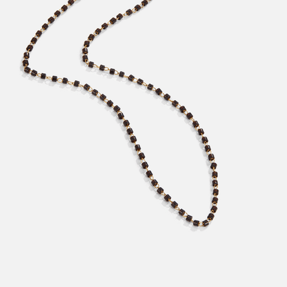 Maisie Polished Black Beaded Strand Necklace