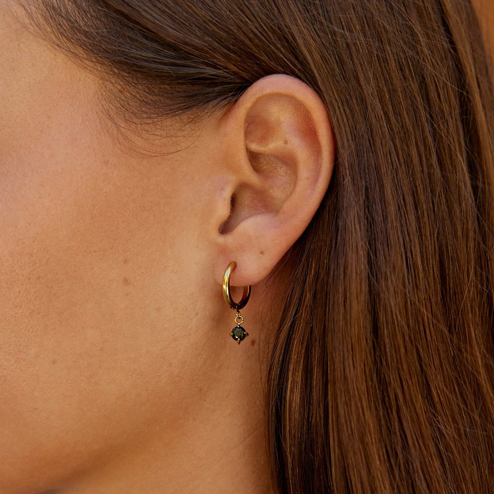 Maison Crystal-Drop Open Hoop Earrings