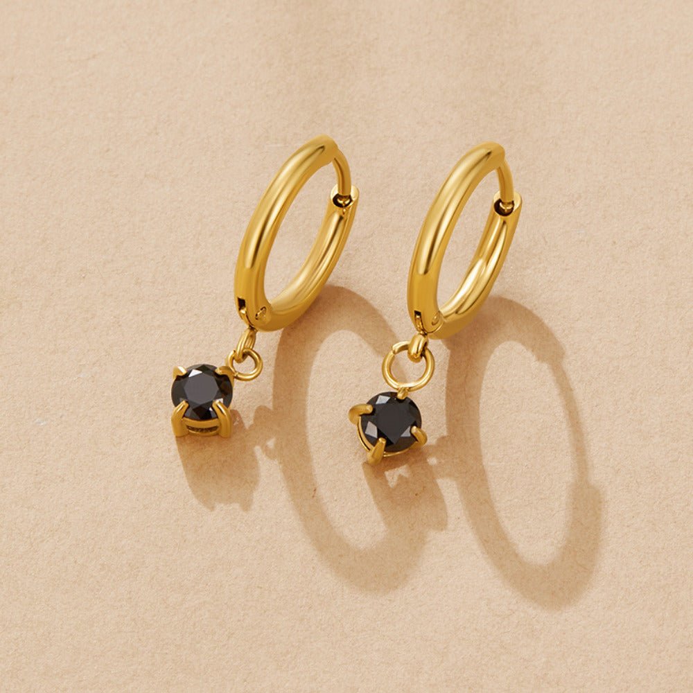 Maison Crystal-Drop Open Hoop Earrings