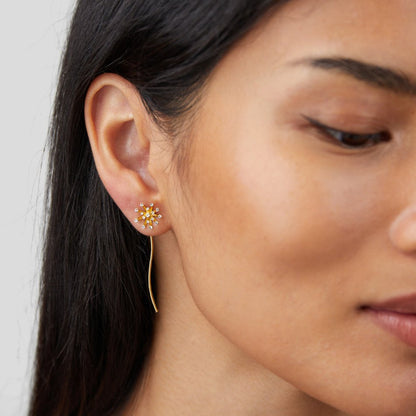 Dandelion Wish Earrings in Warm Gold-Tone