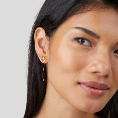 Dandelion Wish Earrings in Warm Gold-Tone