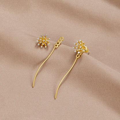 Dandelion Wish Earrings in Warm Gold-Tone