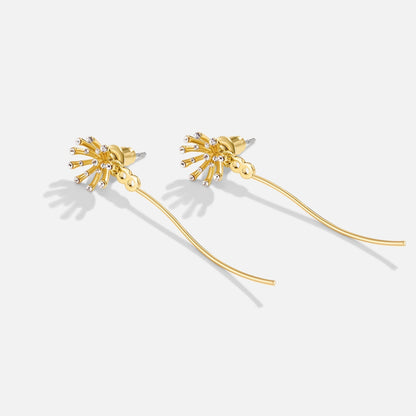 Dandelion Wish Earrings in Warm Gold-Tone