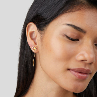 Dandelion Wish Earrings in Warm Gold-Tone