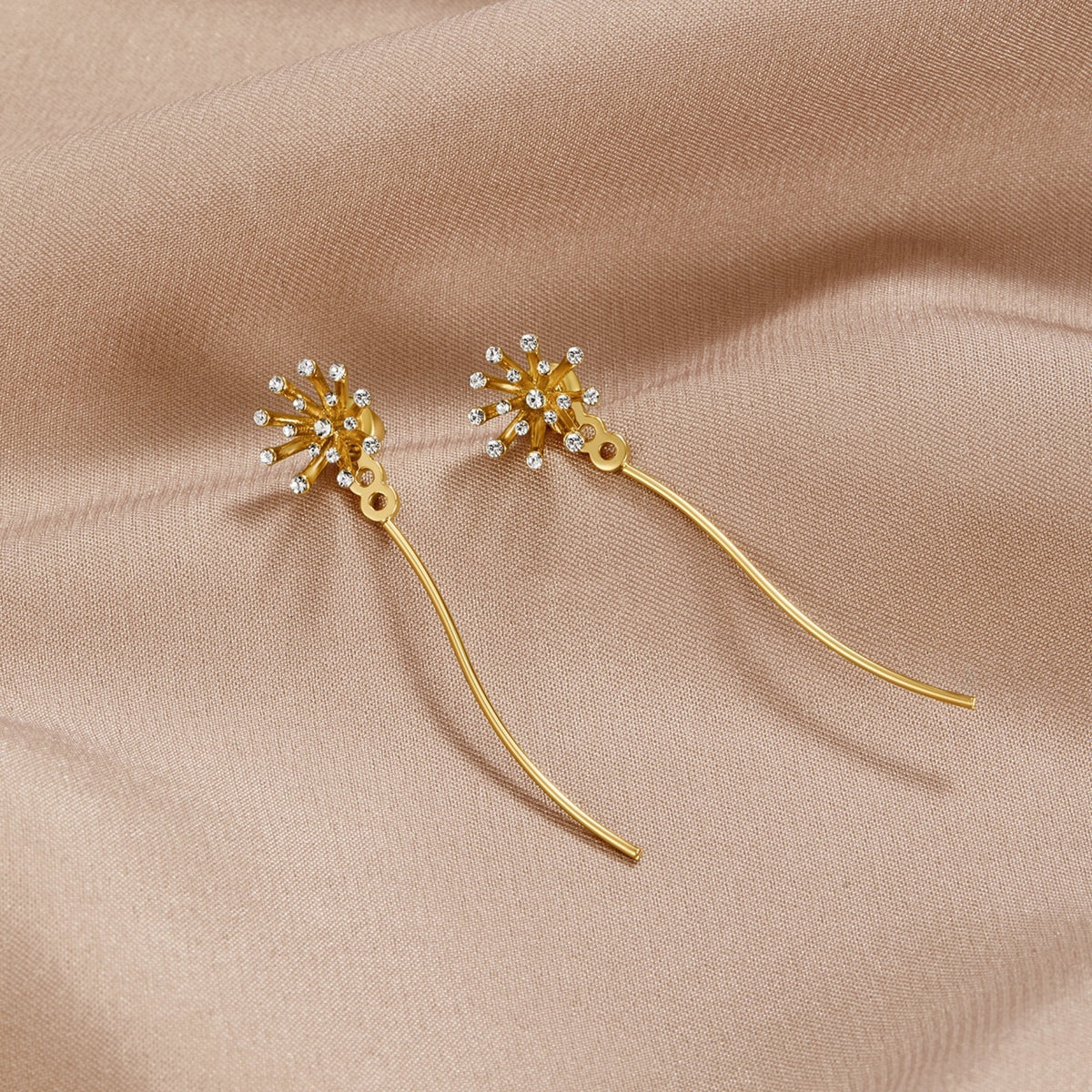 Dandelion Wish Earrings in Warm Gold-Tone