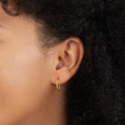 Maria Gently Twisted Half Hoop Earrings