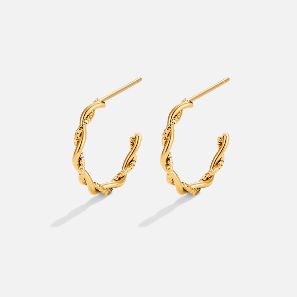 Maria Gently Twisted Half Hoop Earrings